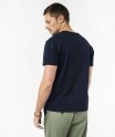 Tee-shirt manches courtes col fantaisie à rayures jacquard homme